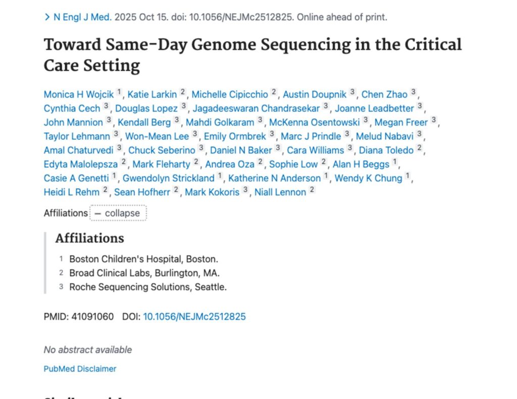 Toward Same-Day Genome Sequencing in the Critical Care Setting