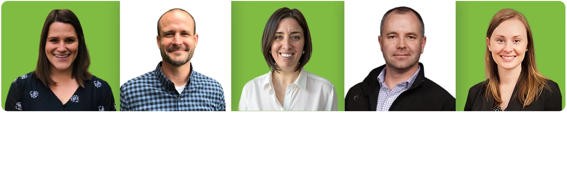 Headshots of 5 webinar speakers